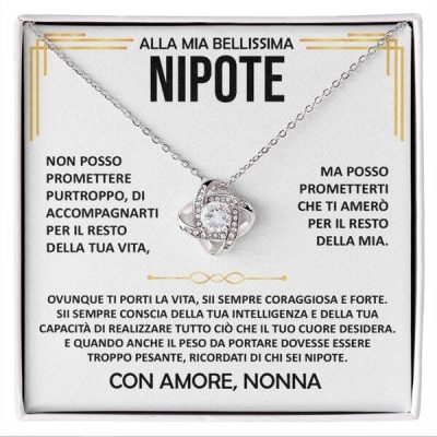 Alla mia bellissima nipote - Collana in oro bianco 14K con Cristalli Zirconia ORIANA