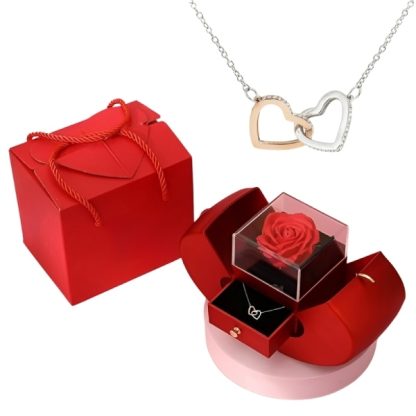 Collana HEARTS con cuori intrecciati e scatola regalo gratuita - HEARTS_APPLEROSE