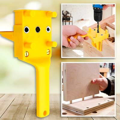 Woodworking Dowel Hole Drilling Jig Tool, Self-Centering Guide, 6/8/10mm Dowels, Durable Steel & ABS | DOWELKIT